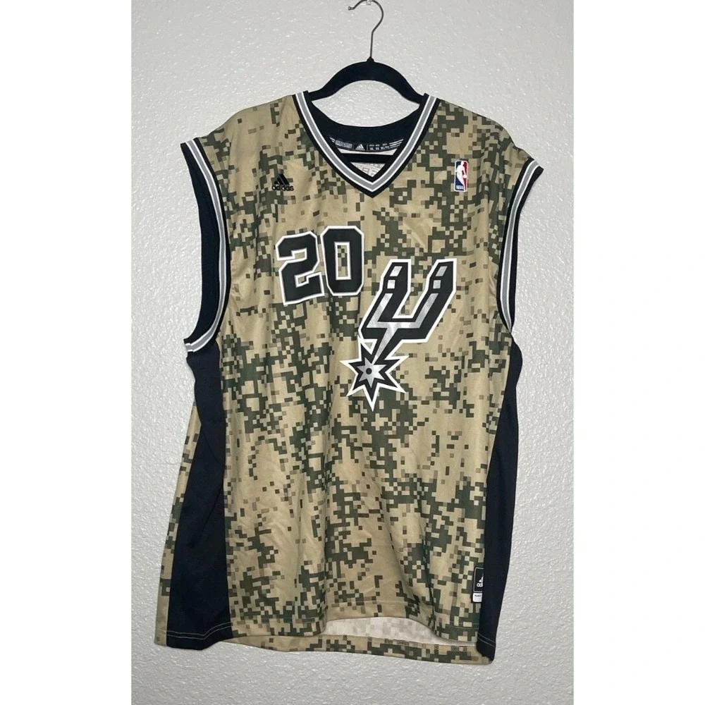Manu Ginobli #20 Jersey Adidas NBA San‎ Antonio Spurs Camouflage Adult XL